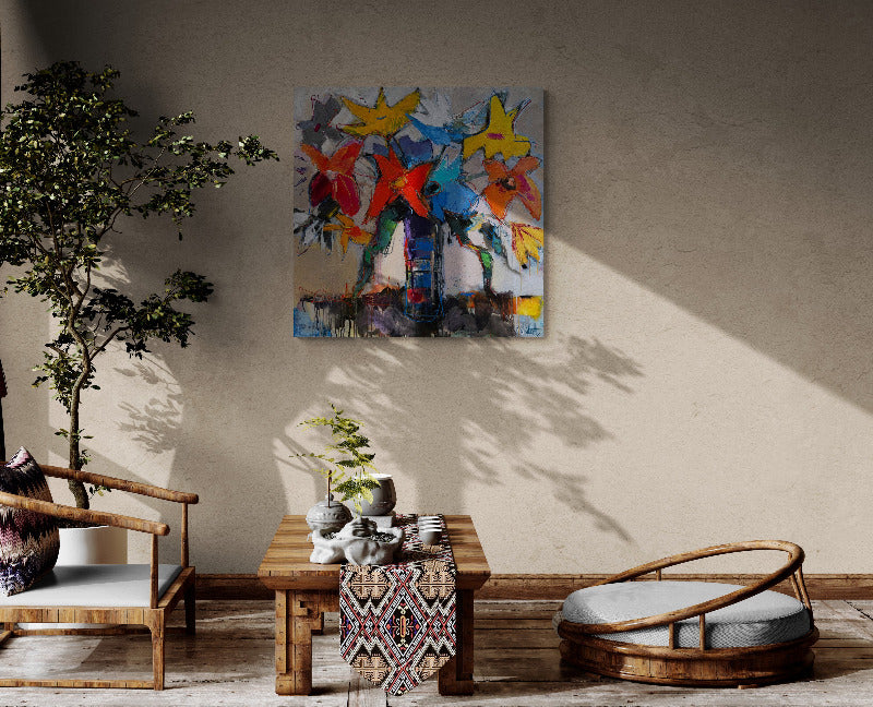 Flowers of life 90 x 90 x4.8 cm