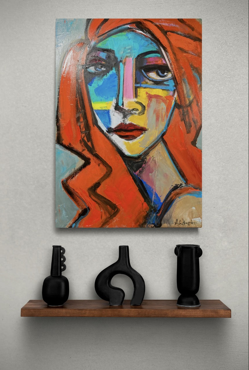 Red Head 70 x 50 x 4.75 cm