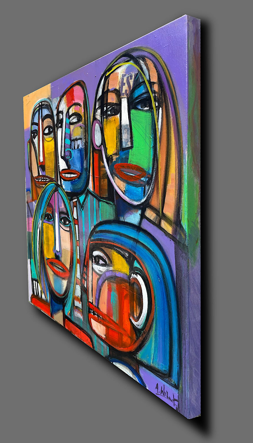 Long Time Friends - acrylic on canvas 90 x 90 x 5 cm