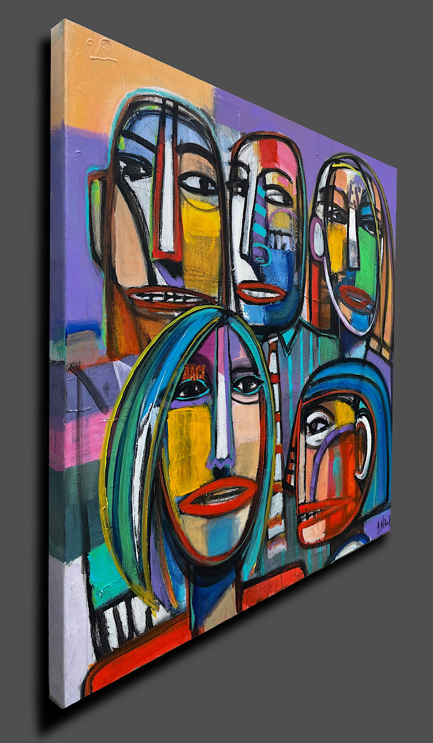 Long Time Friends  - acrylic on canvas  90 x 90 x 5 cm