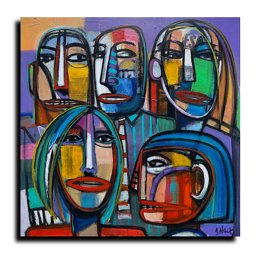 Long Time Friends - acrylic on canvas 90 x 90 x 5 cm