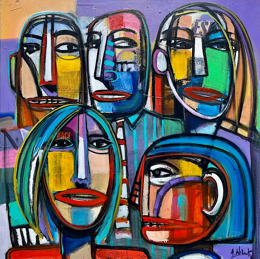 Long Time Friends - acrylic on canvas 90 x 90 x 5 cm