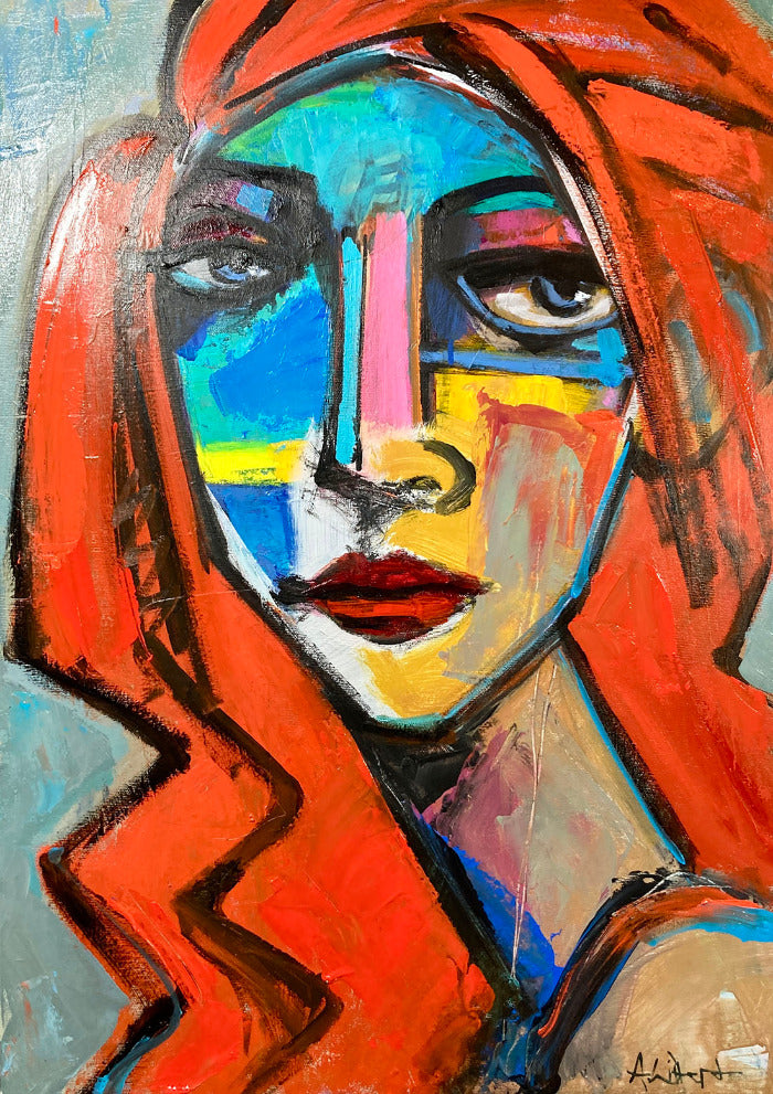 Red Head 70 x 50 x 4.75 cm