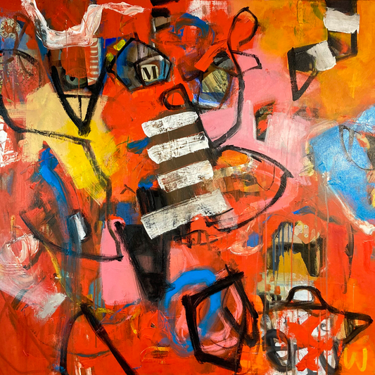 Red Outpour 90 x 90 x 5 cm